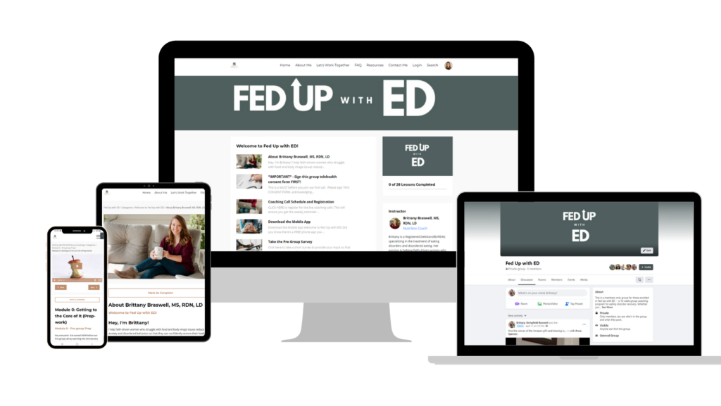 Fed Up with ED online course for faith-based eating disorder recovery by Brittany Braswell RD 